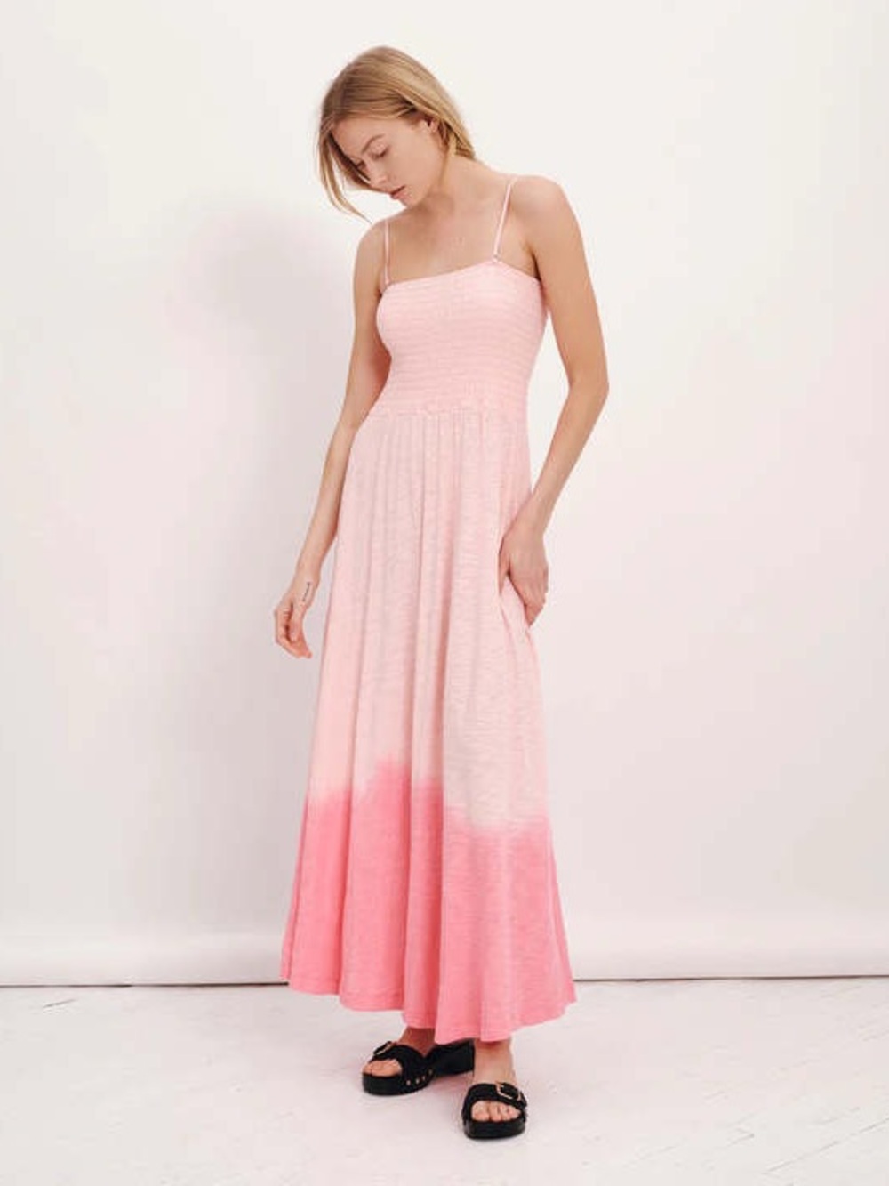 ATM Anthony Thomas Melillo Slub Ombré Jersey Strapless Dress